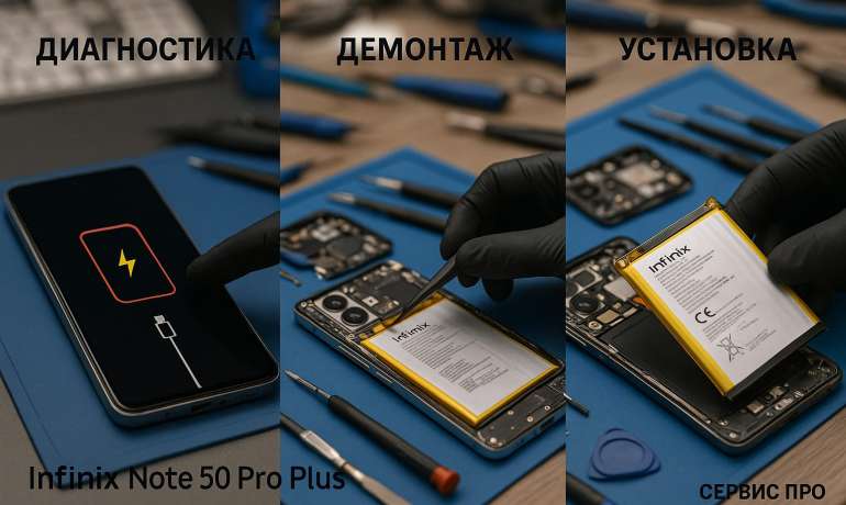 Замена батареи Infinix Note 50 Pro Plus в Гомеле