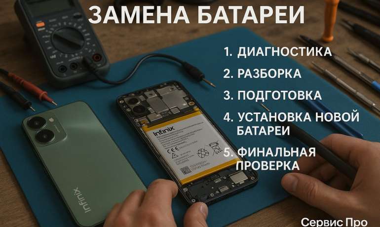 Замена батареи Infinix Smart 8 в Гомеле