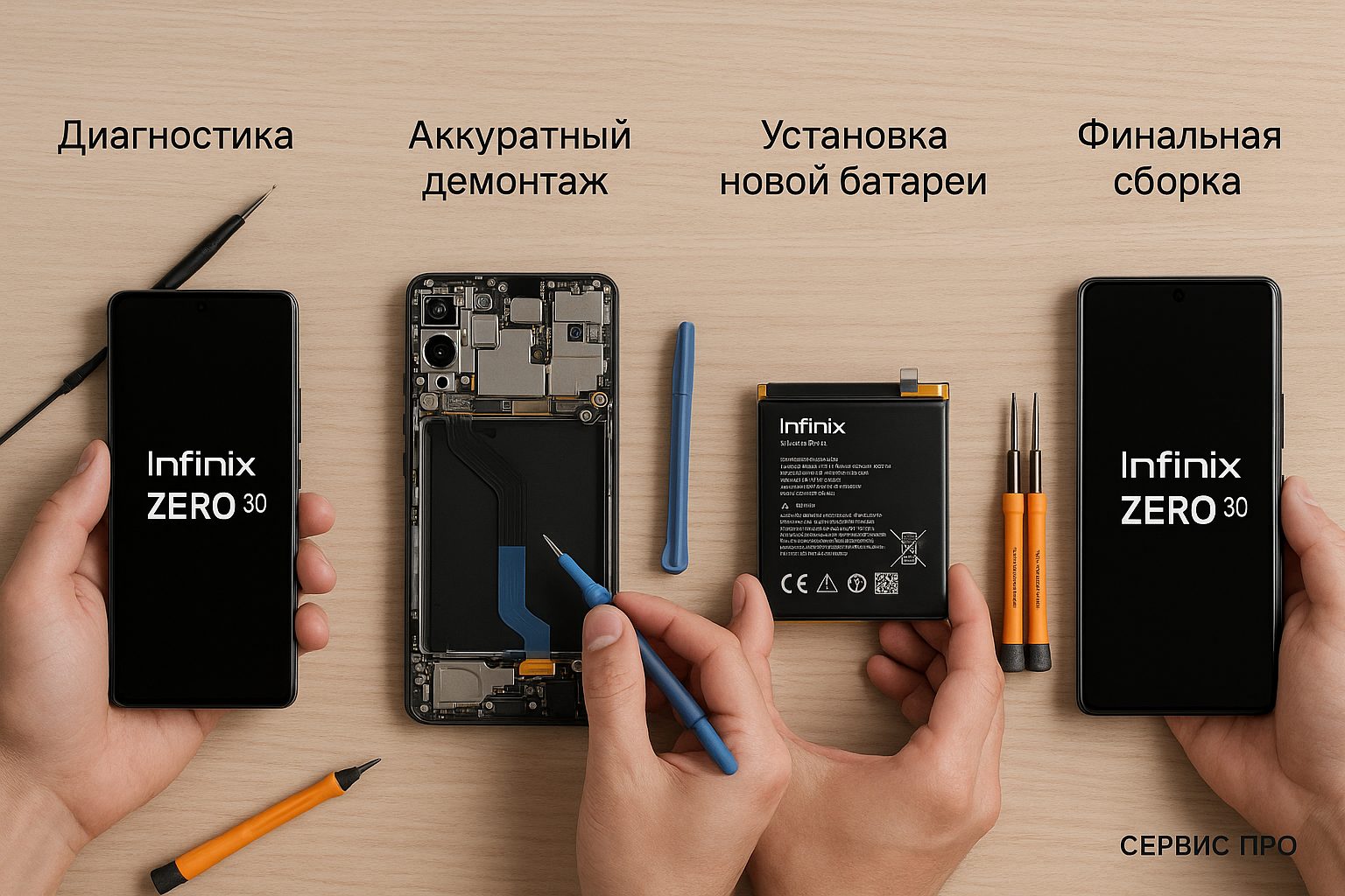 Замена батареи Infinix Zero 30  в Гомеле