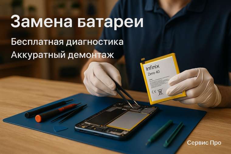 Замена батареи Infinix Zero 40  в Гомеле
