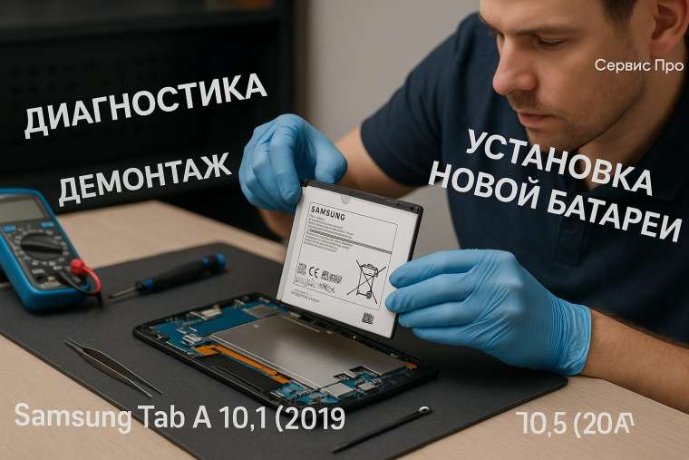 Замена батареи Samsung Galaxy Tab A 10.1 (2019) в Гомеле