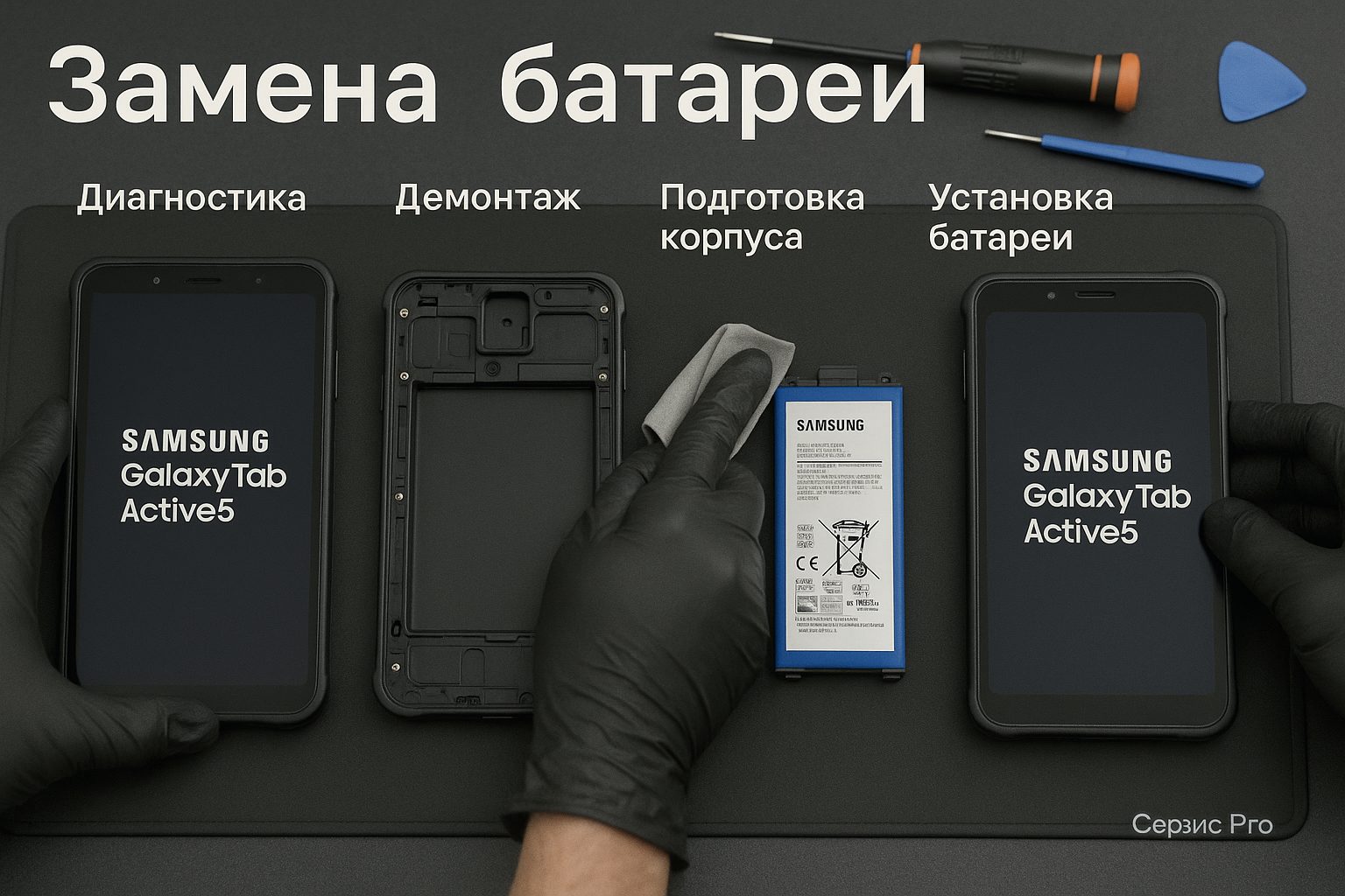 Замена батареи Samsung Galaxy Tab Active 5 в Гомеле