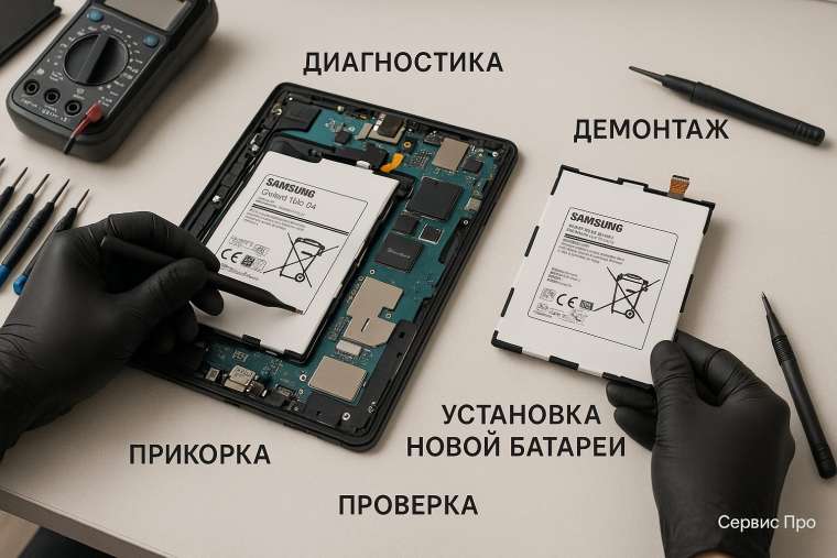 Замена батареи Samsung Galaxy Tab S4 в Гомеле