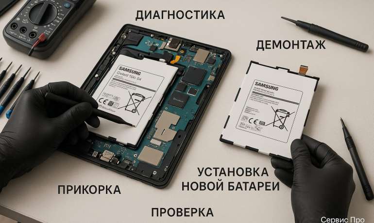 Замена батареи Samsung Galaxy Tab S4 в Гомеле