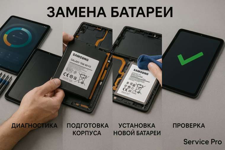 Замена батареи Samsung Galaxy Tab S9 FE в Гомеле