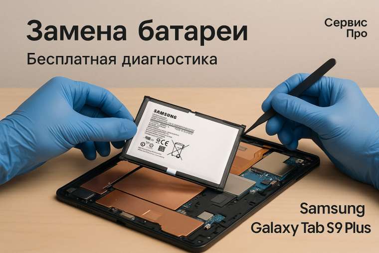 Замена батареи Samsung Galaxy Tab S9 Plus в Гомеле