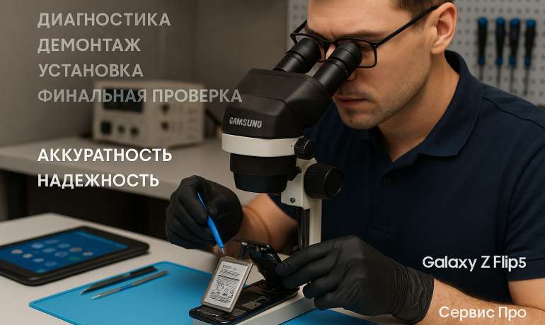 Замена батареи Samsung Galaxy Z Flip 5 в Гомеле