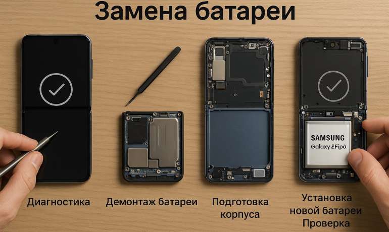 Замена батареи Samsung Galaxy Z Flip 6 в Гомеле