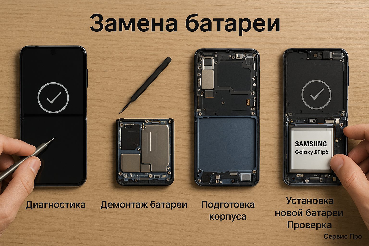 Замена батареи Samsung Galaxy Z Flip 6 в Гомеле