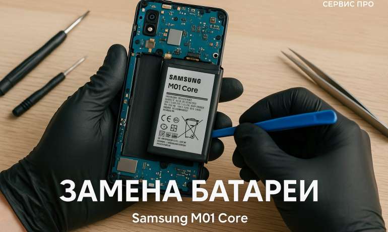 Замена батареи Samsung M01 Core в Гомеле