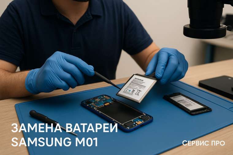 Замена батареи Samsung M01 в Гомеле