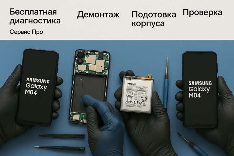 Замена батареи Samsung M04 в Гомеле