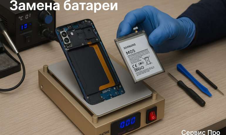 Замена батареи Samsung M05 в Гомеле