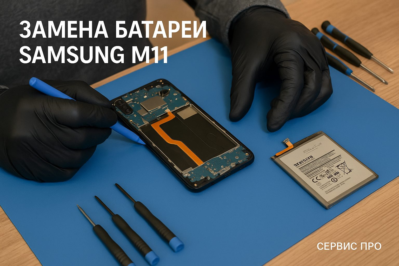 Замена батареи Samsung M11 в Гомеле