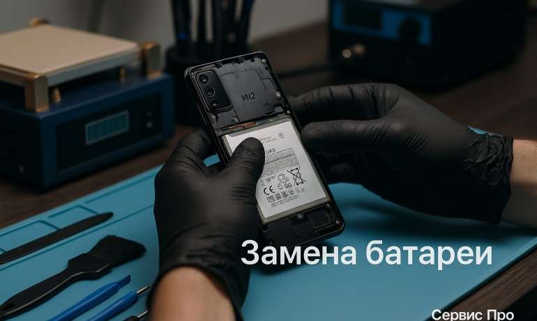 Замена батареи Samsung M12 в Гомеле