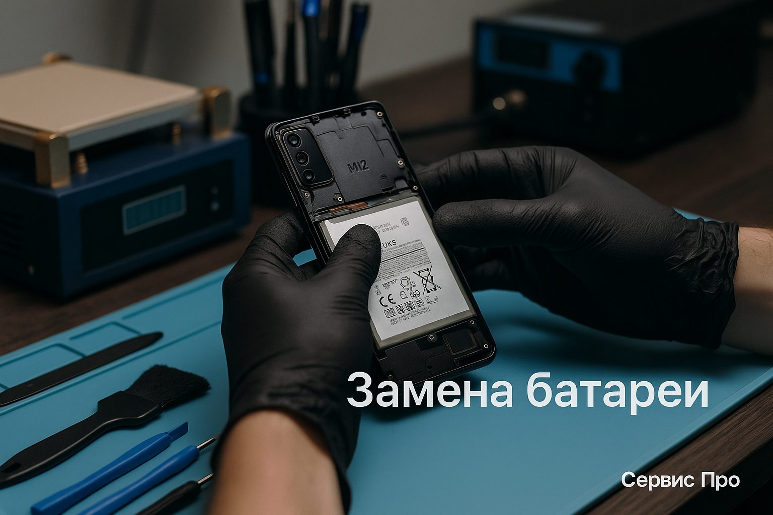 Замена батареи Samsung M12 в Гомеле