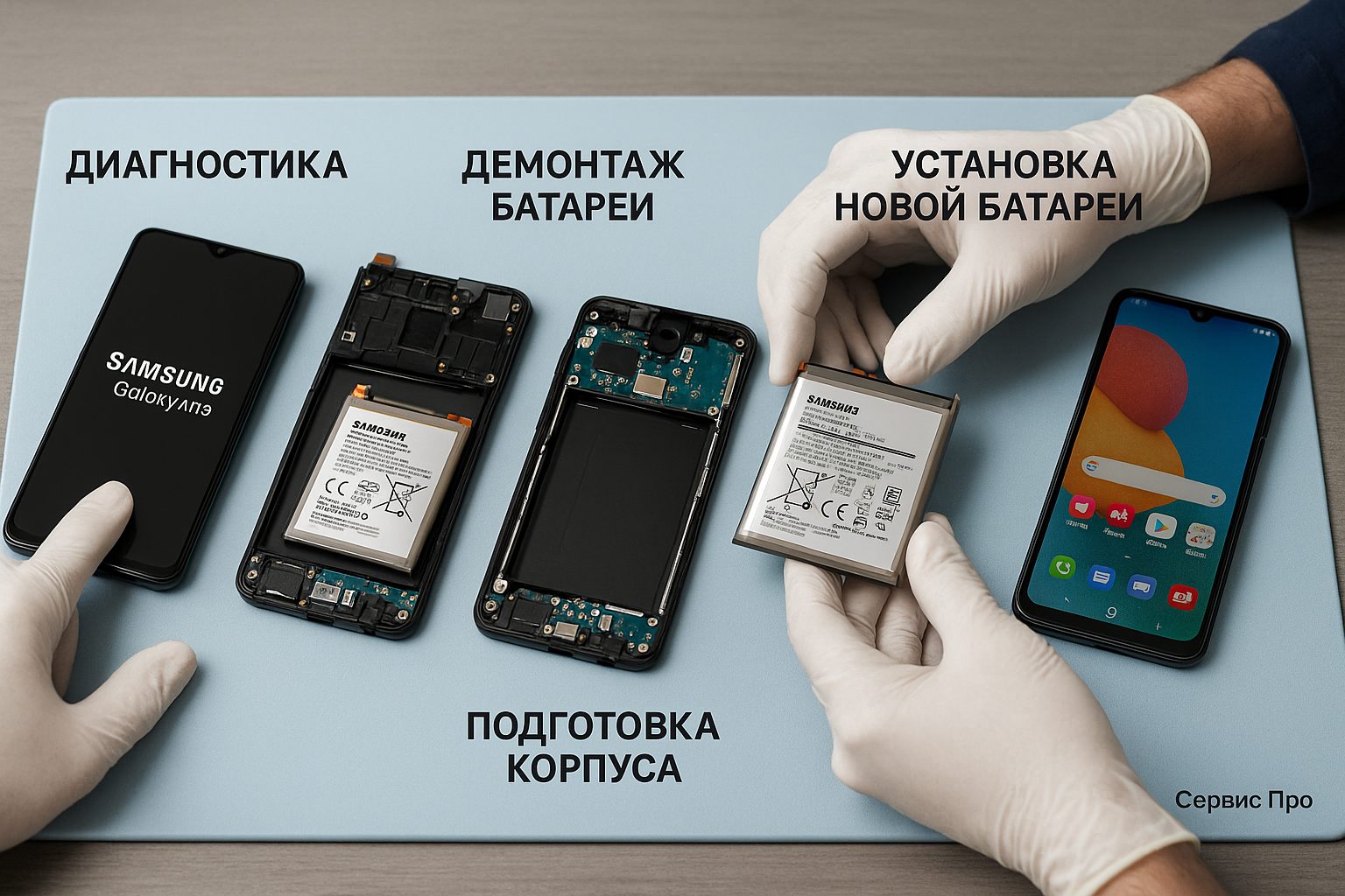 Замена батареи Samsung M13 в Гомеле