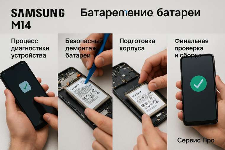 Замена батареи Samsung M14  в Гомеле