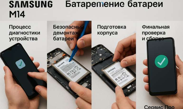 Замена батареи Samsung M14  в Гомеле