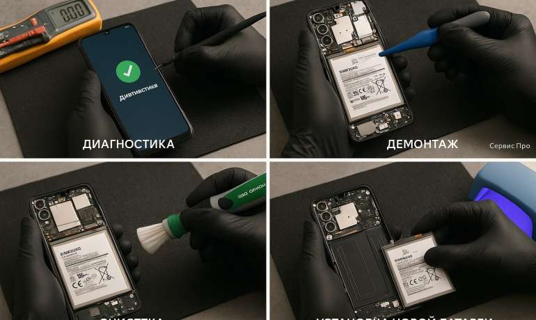 Замена батареи Samsung M15  в Гомеле