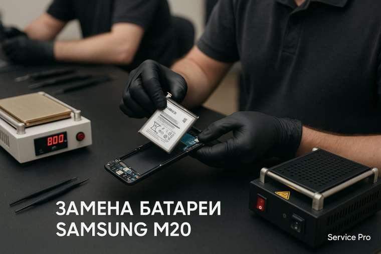 Замена батареи Samsung M20 в Гомеле