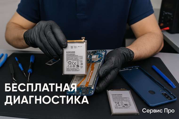 Замена батареи Samsung M21 в Гомеле