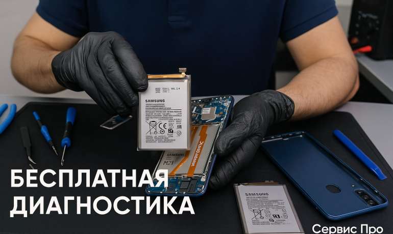 Замена батареи Samsung M21 в Гомеле