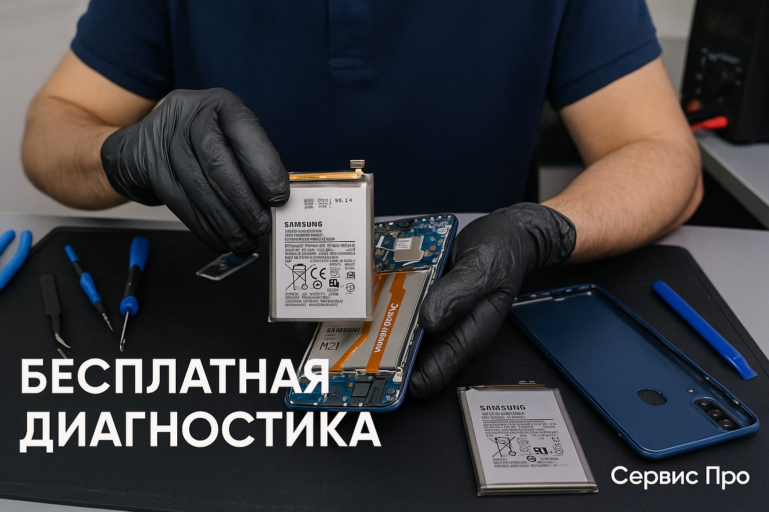 Замена батареи Samsung M21 в Гомеле