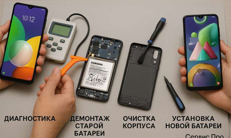 Замена батареи Samsung M21s в Гомеле