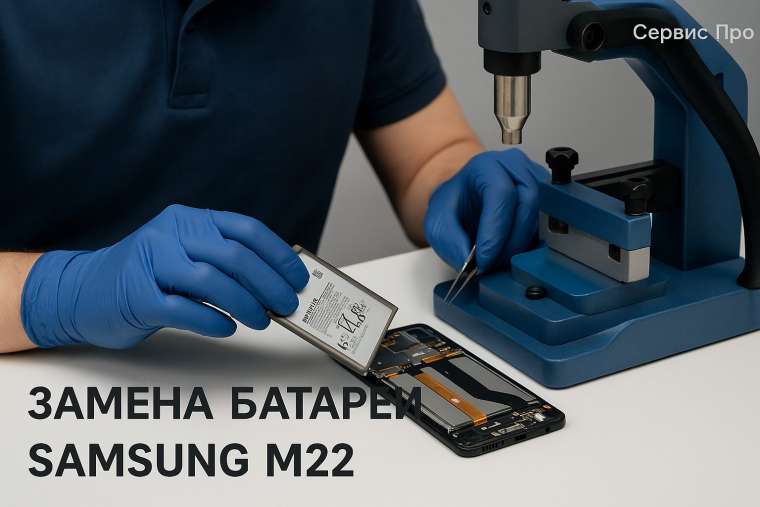 Замена батареи Samsung M22 в Гомеле