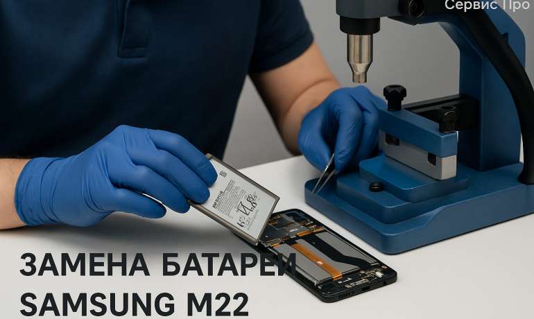 Замена батареи Samsung M22 в Гомеле