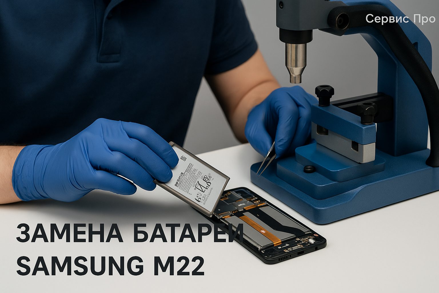 Замена батареи Samsung M22 в Гомеле