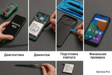 Замена батареи Samsung M23  в Гомеле