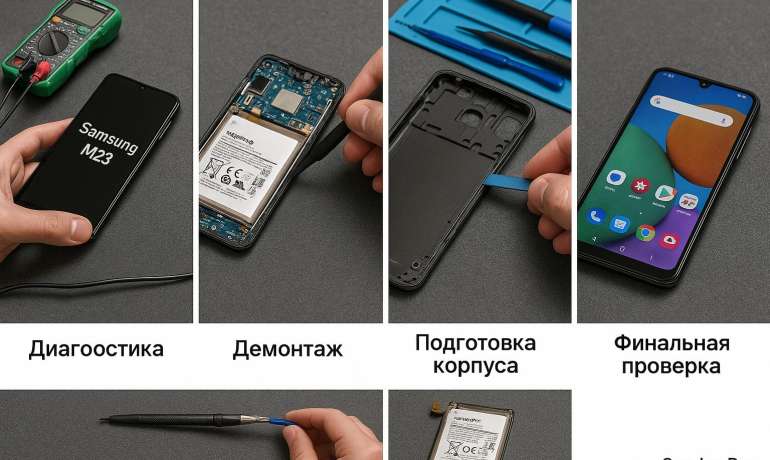 Замена батареи Samsung M23  в Гомеле