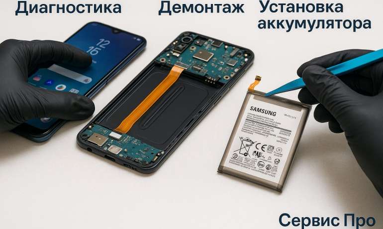 Замена батареи Samsung M30 в Гомеле