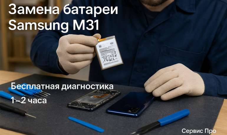 Замена батареи Samsung M31 в Гомеле