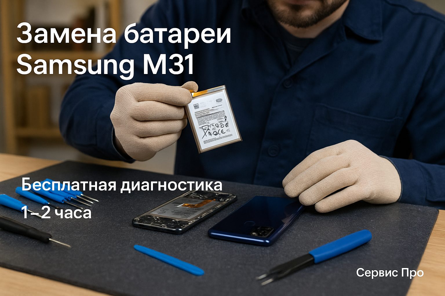 Замена батареи Samsung M31 в Гомеле