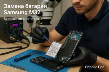 Замена батареи Samsung M32 в Гомеле