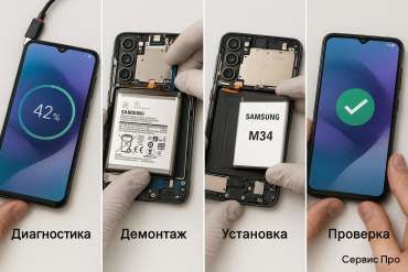 Замена батареи Samsung M34  в Гомеле
