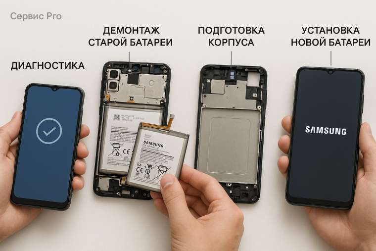Замена батареи Samsung M35 в Гомеле