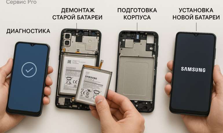 Замена батареи Samsung M35 в Гомеле