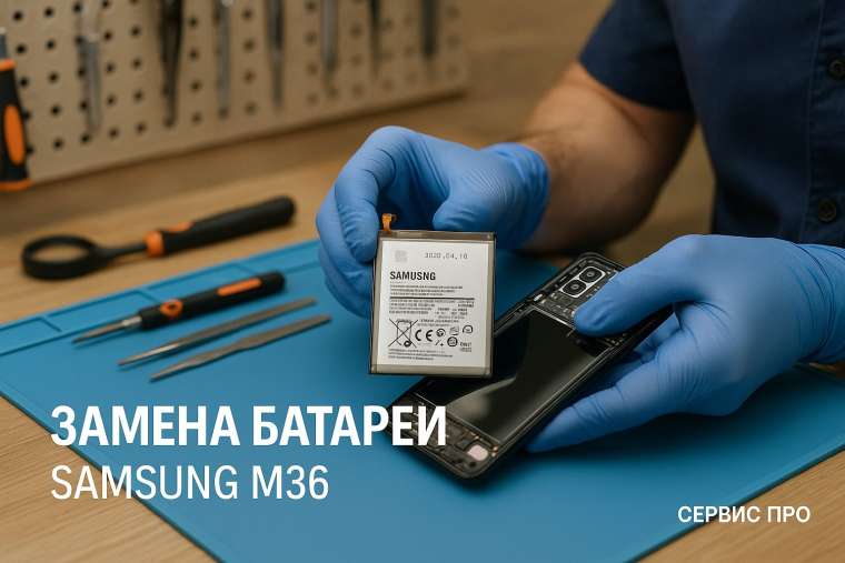 Замена батареи Samsung M36 в Гомеле