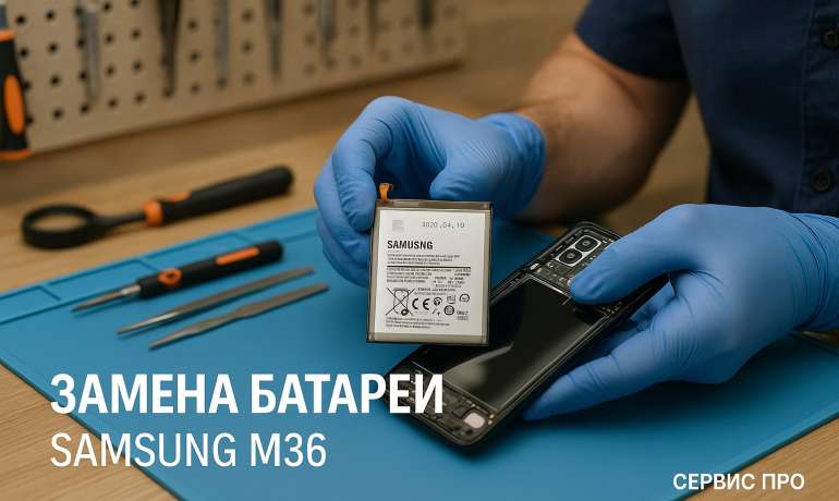 Замена батареи Samsung M36 в Гомеле