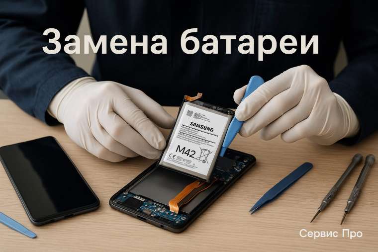 Замена батареи Samsung M42 в Гомеле