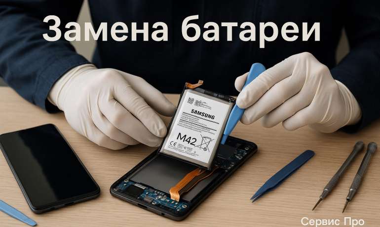 Замена батареи Samsung M42 в Гомеле