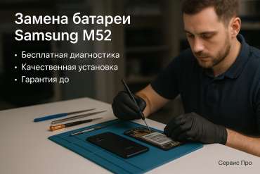 Замена батареи Samsung M52  в Гомеле