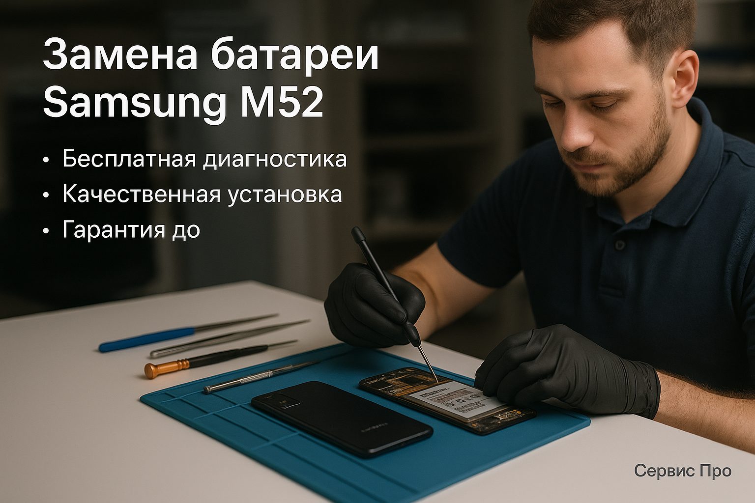 Замена батареи Samsung M52  в Гомеле