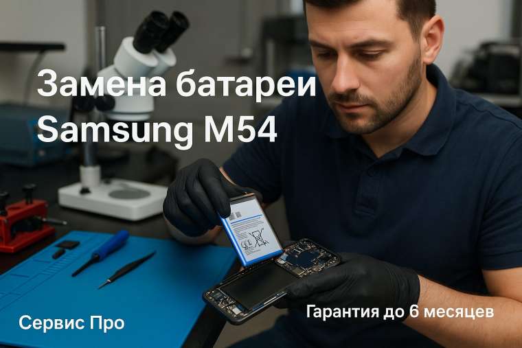 Замена батареи Samsung M54  в Гомеле