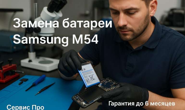 Замена батареи Samsung M54  в Гомеле