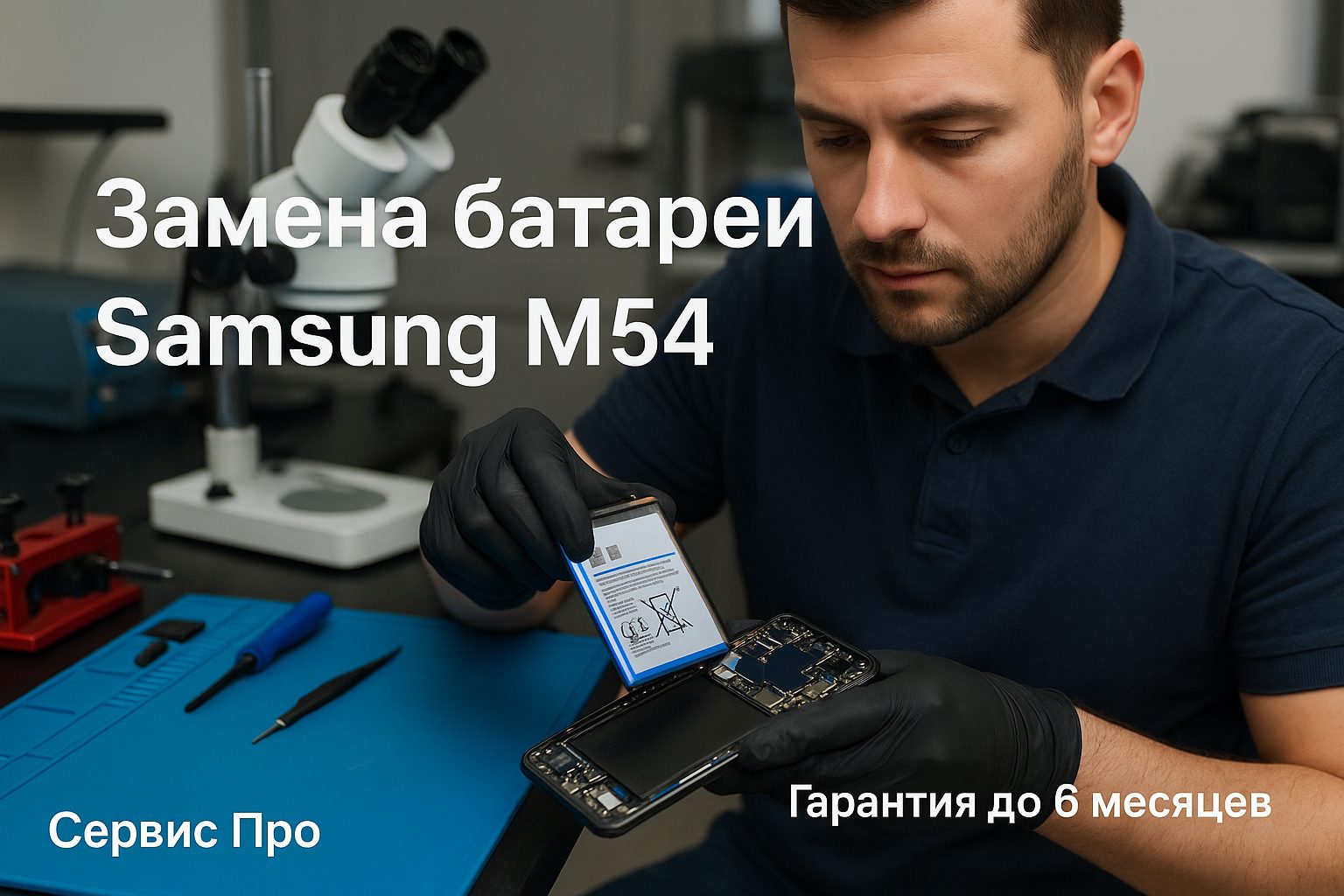 Замена батареи Samsung M54  в Гомеле